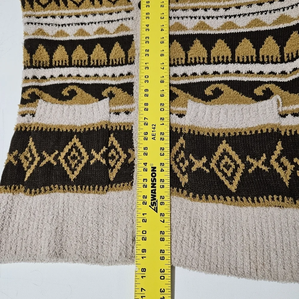 Arizona Jean Co Aztec Tribal Western Earthy Teddy Bear Cardigan Sweater Sz Small - Picture 5 of 6